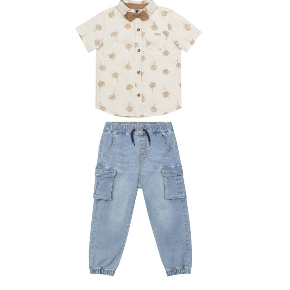 Little Lad Tropical Bow Tie Outfit NWT